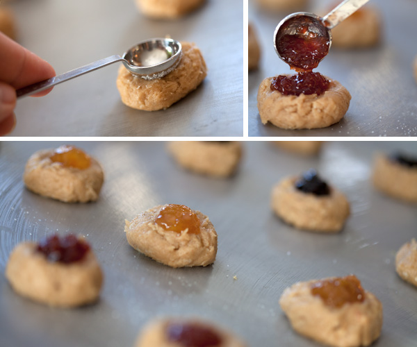 Preparing the cookies for baking