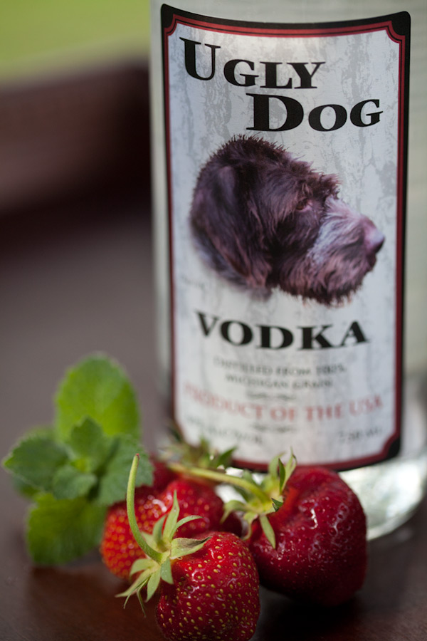 Fresh strawberries from DeGroots Farm and vodka from Ugly Dog Distillery.