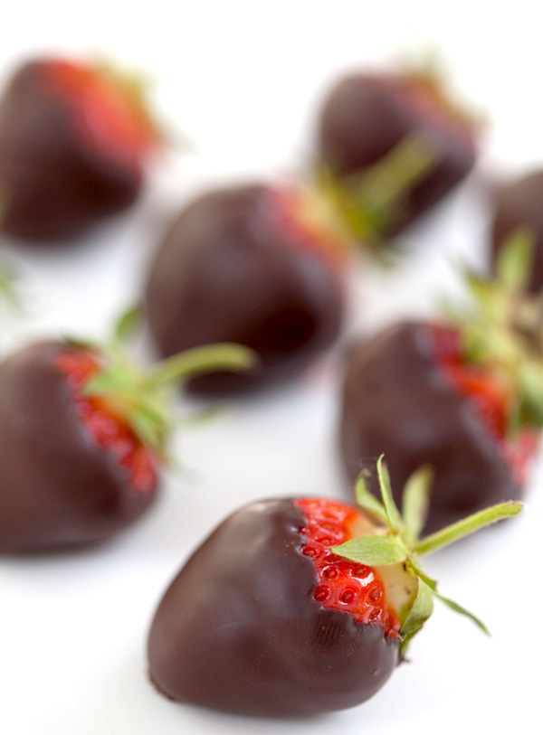 Dark chocolate covered strawberries