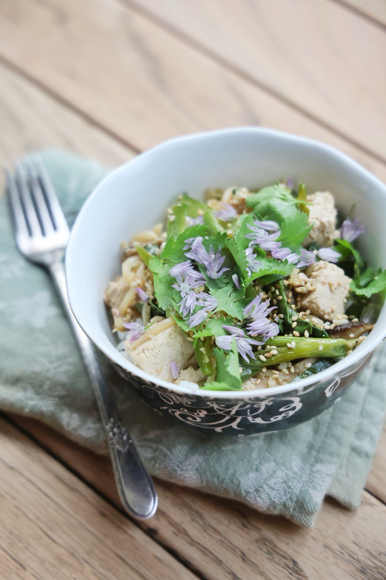 spicy tofu stir-fry with fresh garden vegetables